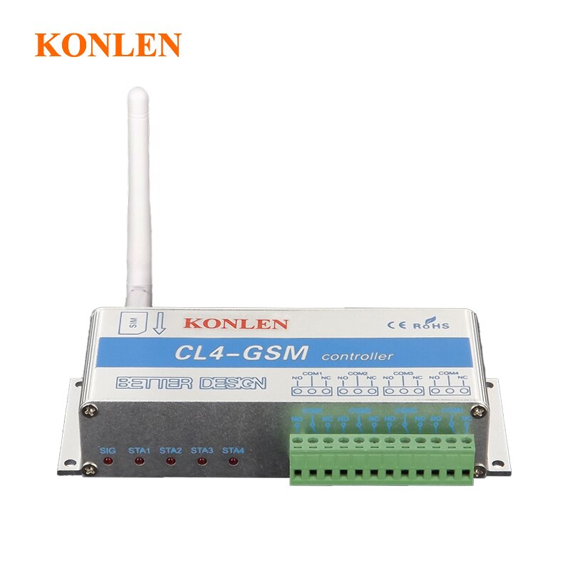 4 way relays GSM controller Call SMS Remote Control Switch, Garage Door Gate Opener Light Roller Shutter on off Intelligent Home