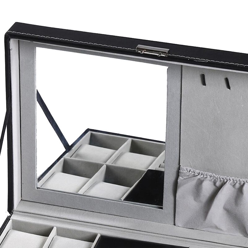 6/10/12 platser svart klockbox bärbar reseklocka dragkedja klockor samlarklocka förvaringsbox klockorganisatorhållare