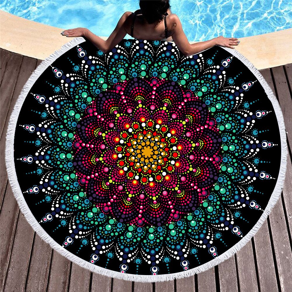 Boho Circle Sand Free Micro Fiber Towel - Tan (Pack of 6)