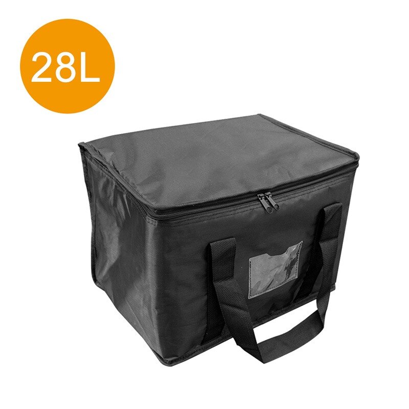 16l/28l/50l/70l pungi pentru alimente izolate impermeabile, reutilizabile, pentru băcănie, pentru servitor de bufet, tavă de încălzire, recipient pentru prânz, cutie pentru pizza: Negru 28l