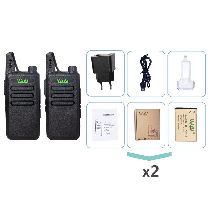 2pcs WLN KD C1 Mini Walkie Talkie рация Handheld 2 Way Ham Radio hf Transceiver USB Charging KD-C1 uhf Walkie-Talkies wln KDC1: Black-Standard / Euro