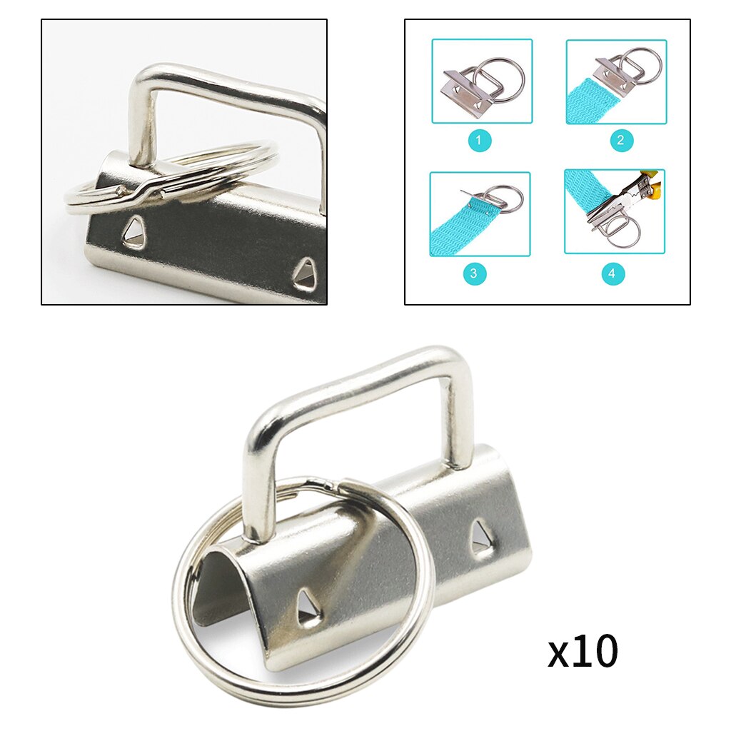 10 Stuks Sleutelhanger Hardware Met Sleutelhanger Voor Ambachten Lint Stof Bagage Diy: 1.25inch Length