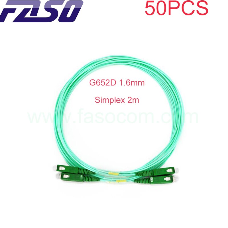 SX Core Patch Cord SC APC SM G652D 1.6mm Aqua Turquoise Fiber Optic Cable with Yellow Socket Tube Fibre Optic Patch Cord