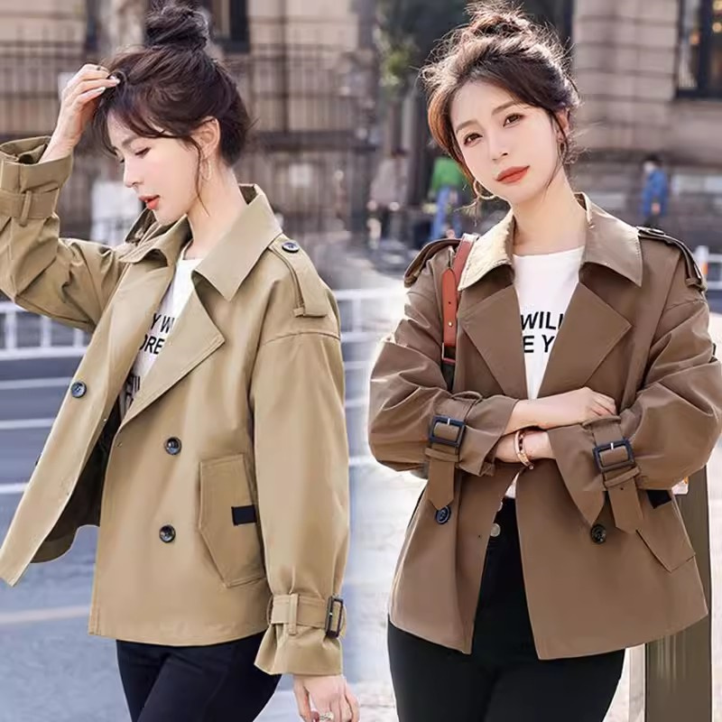 Wind jacke Anzug Kragen Jacken Frauen verlieren Herbst Frühling koreanische weibliche Jacke Taschen Mantel Zweireiher Mantel sho