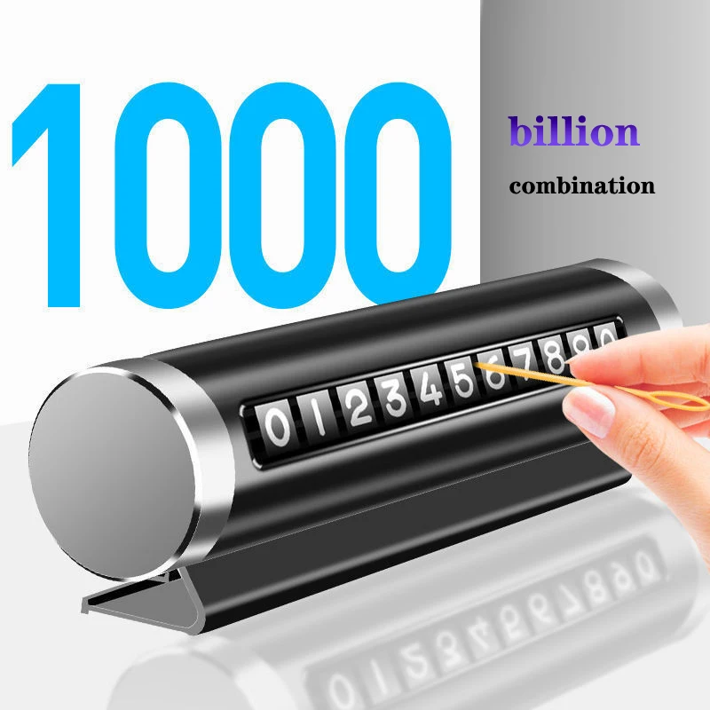 Autotelefoonnummerplaat Tijdelijke parkeerkaart Aluminium stickers Draaien Park Stop Tijdelijke parkeerkaart Auto-accessoires