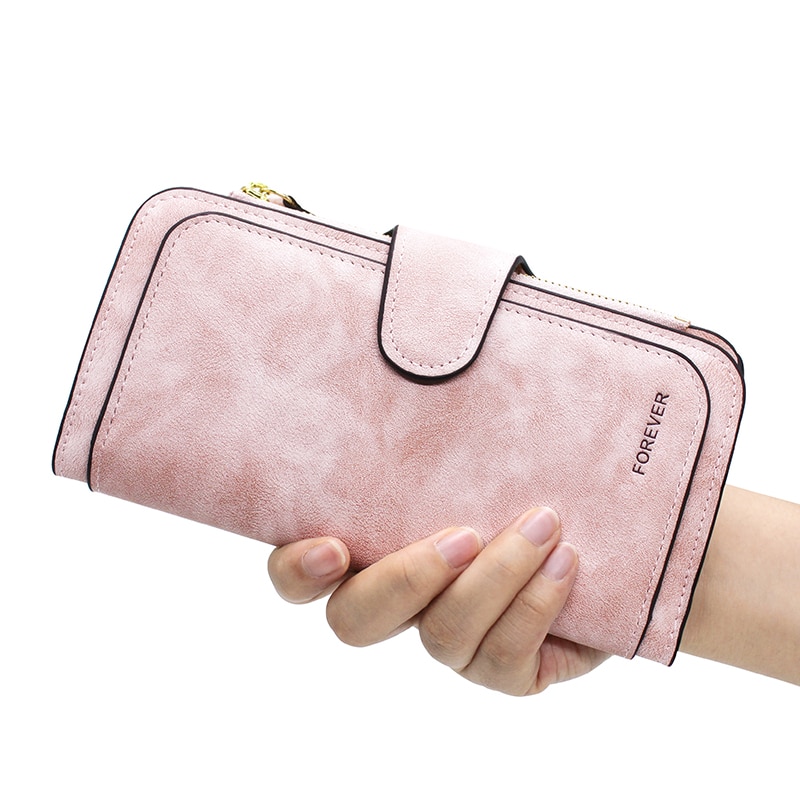 Cartera de piel de para mujer, cartera larga de con cremallera, tarjetero, bolsa monedero para mujer, cartera femenina