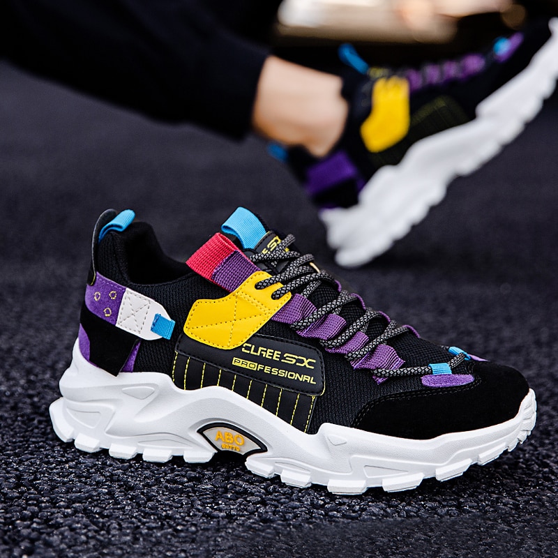 Män löparskor luftkudde sneakers andas utomhus promenader sportskor för män snörning fritidsskor bubble män skor