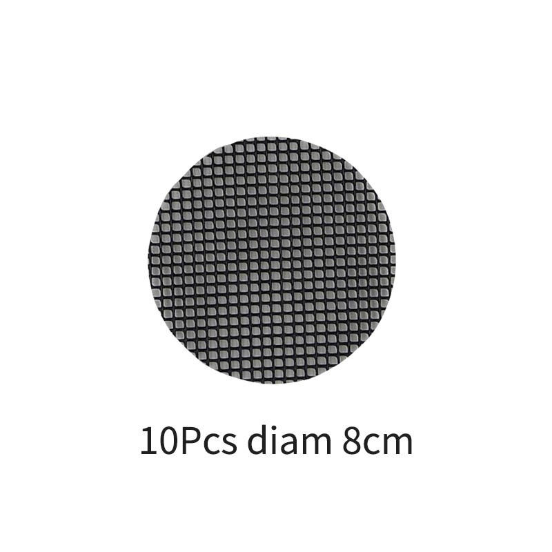 Plastic Bloempot Gat Mesh Pad Ademende Pakking Multifunctionele Voorkomen Bodem Verlies Bonsai Pot Bodem Rooster Mat Lekvrije zwart: 10Pcs diam 8cm