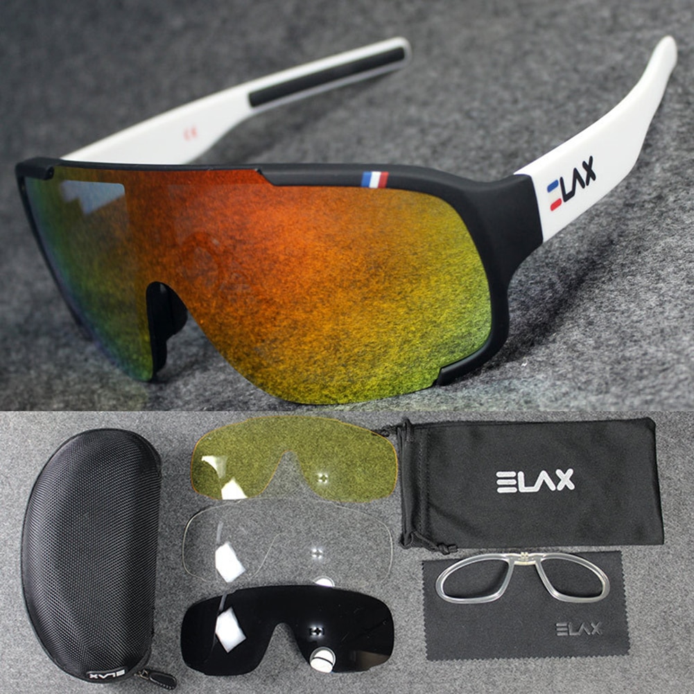 ELAX 1 einstellen Radfahren Sonnenbrille Radfahren Fahren Laufen Golf Angeln draussen Sport Männer Frauen Damen Sport Winddicht Sonnenbrille: EC40