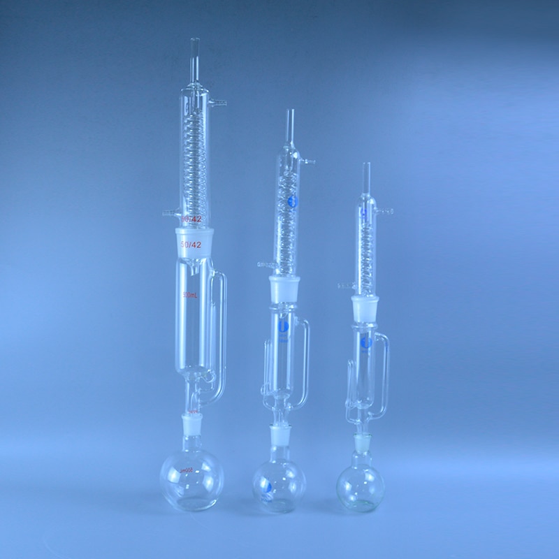 Extracteur de verre Soxhlet de laboratoire, 150ml/250ml/500ml, condenseur et corps d&#39;extraction avec Kit de verrerie enroulé