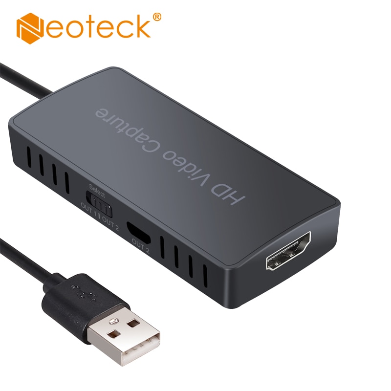 Neoteck 4k HDMI to USB 2.0 Live Video Capture Game Capture Recording Box USB 2.0 HDMI Game Capture Card Support Windows 7 8 10