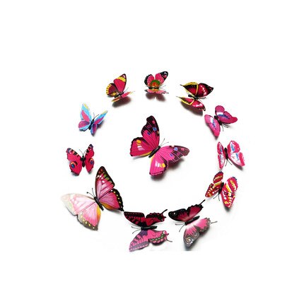 Butterfly 3D decorative sticker decorative fridge magnet: Pink