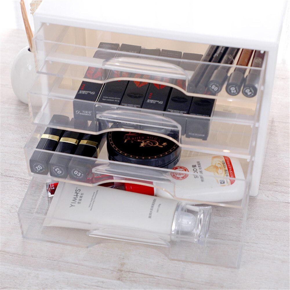 3 Layers Acrylic Plastic Storage Drawer Minimalist Office Desk Storage Drawer Box Organizer Sundries Document Paper Container
