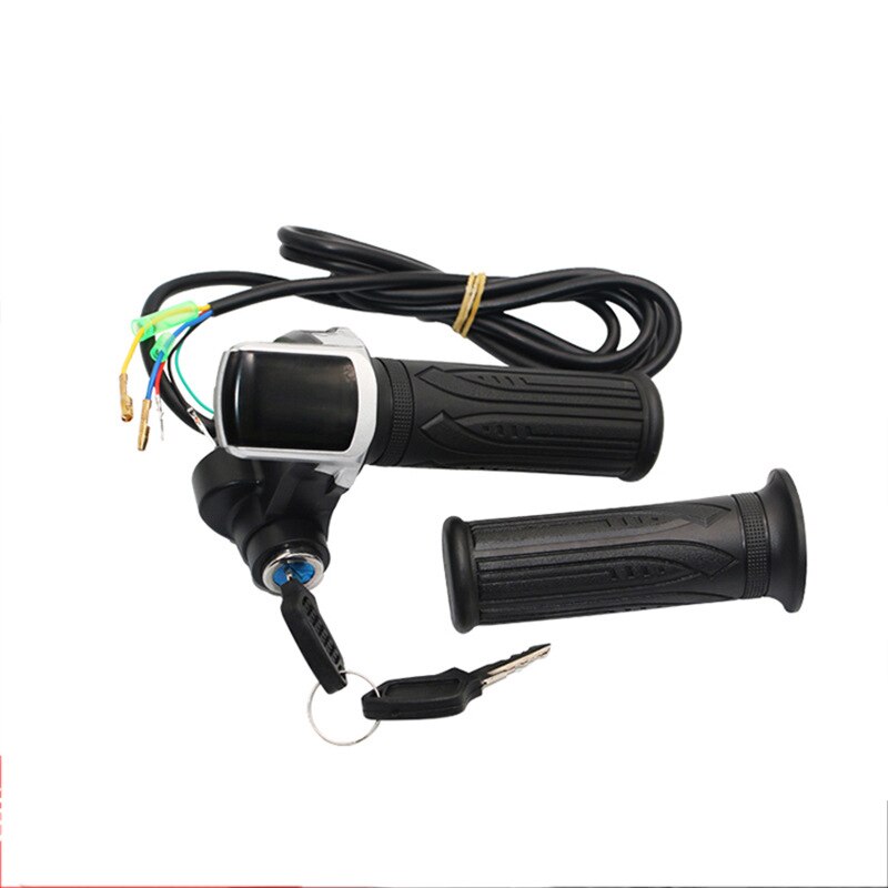 24V 36V 48V ebike throttle with LED display Indicator/ON-OFF Key Lock for electric bike/bicycle/scooter twist throttle: 48V
