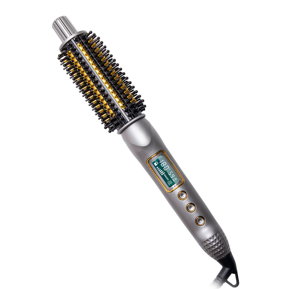 Verwarmde Krulborstel Keramische Ionische Haarkrultang Thermische Borstel Elektrische Ronde Borstel Anti-Scald Krultang Styling Kam: EU