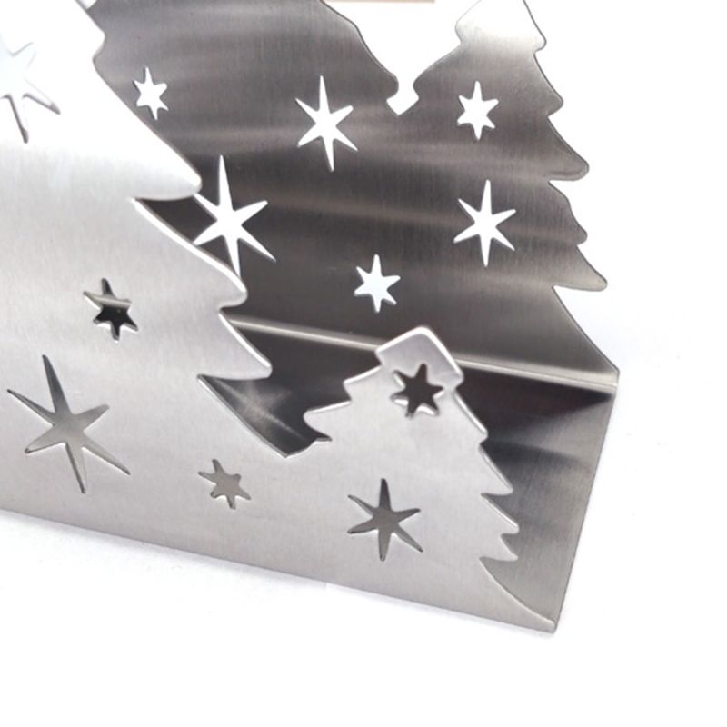 Rustfrit stål serviettholder vævstativ rack papir serviet dispenser til jul spisebord køkkenbord dekoration