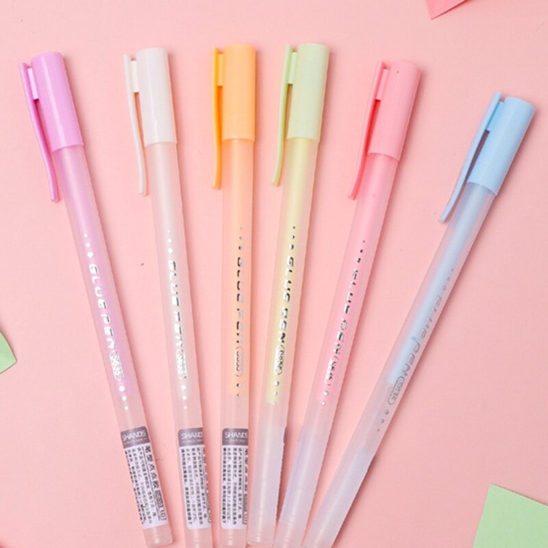 Pen Shaped Glue Stick Transparent Washable Adhesive Glue Pen for DIY Paper Art Crafts Photo Album Cards Making