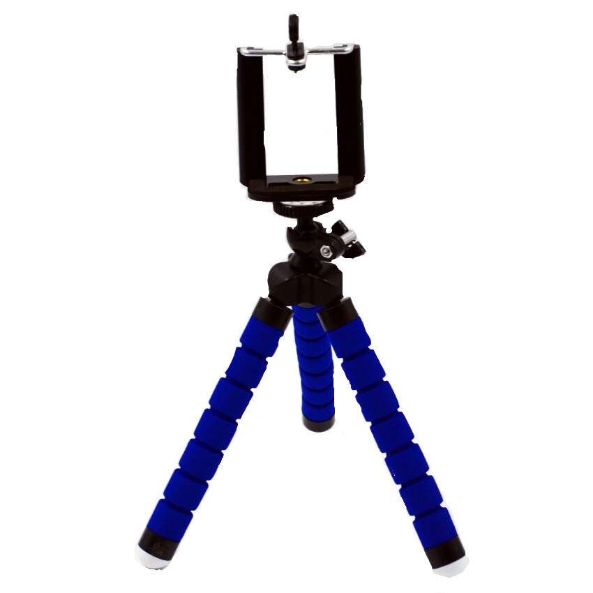 Flexible Octopus Tripod Bracket Selfie Stand Mount + Wireless Bluetooth Timer Remote Shutter Button For IPhone 6 7 SamsungS6: Blue