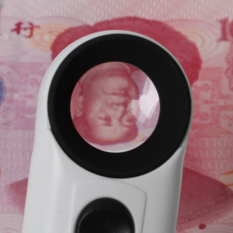 40X Handheld 2 LED Light Magnifier Reading Magnifying Glass Lens Jewelry Loupe