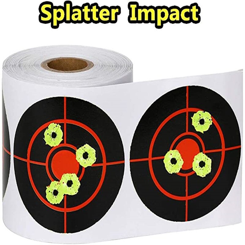 Splatter mål klistermærker 250 stk 3 &quot; bullseye klæbende reaktive mål til skydning med fluorescerende gule stødskydeskiver