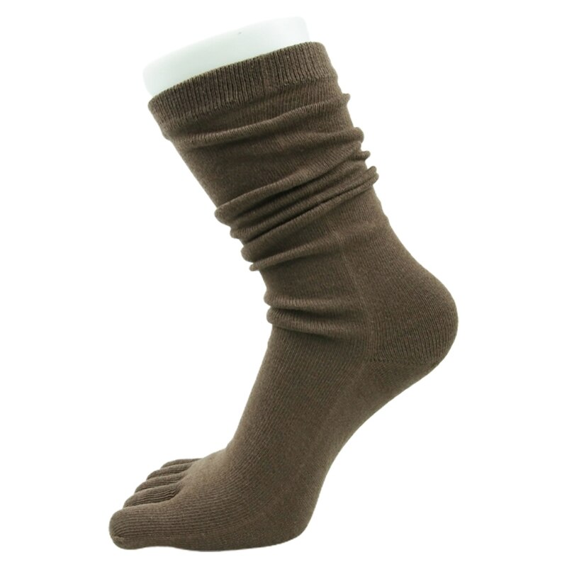 Chaussettes Tube longues à cinq doigts pour femmes, Simple, couleur unie, doux, respirant, orteils séparés, bonneterie en coton, automne décontracté: CF