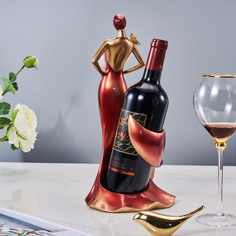 Europese Moderne Schoonheid Wijnrek Home Decor Rode Wijn Houder Woonkamer Decoratie Meubels Hars Ornament Relatiegeschenken