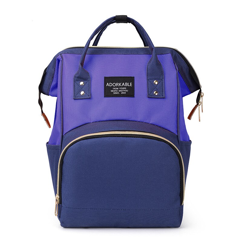 Rugzak Mode Koreaanse Stijl Luiertas Multifunctionele Grote Capaciteit Tas Mother 'S Bag Zuigfles: Blue with Purple