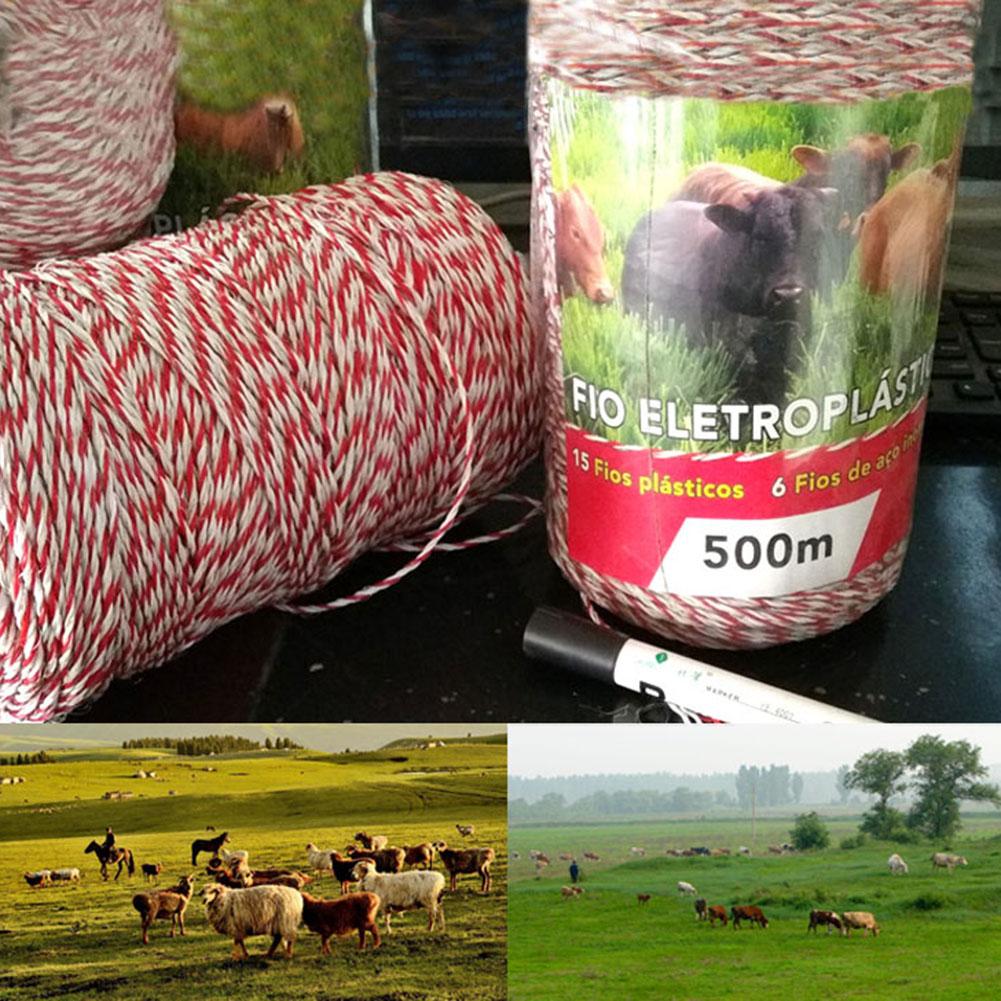 500m Portable Electric Fencing Poly Wire Rope Power Line Livestock Breeding Fence Farm Garden Animal Enclosure Tool