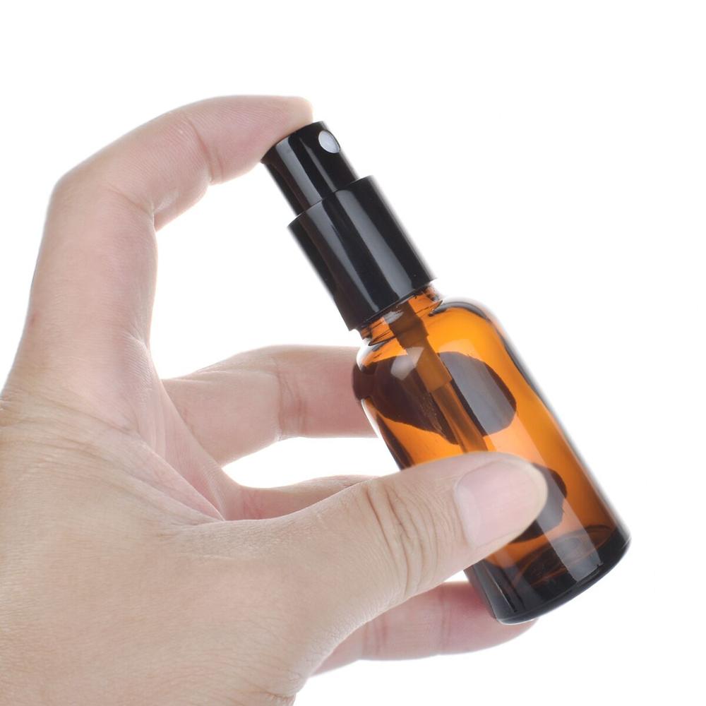 10pcs 5ml/10ml/15ml/ 20ml/30ml/50ml/100ml Refillable Press Pump Glass Spray Bottle Oils Liquid Container Perfume Atomizer Travel