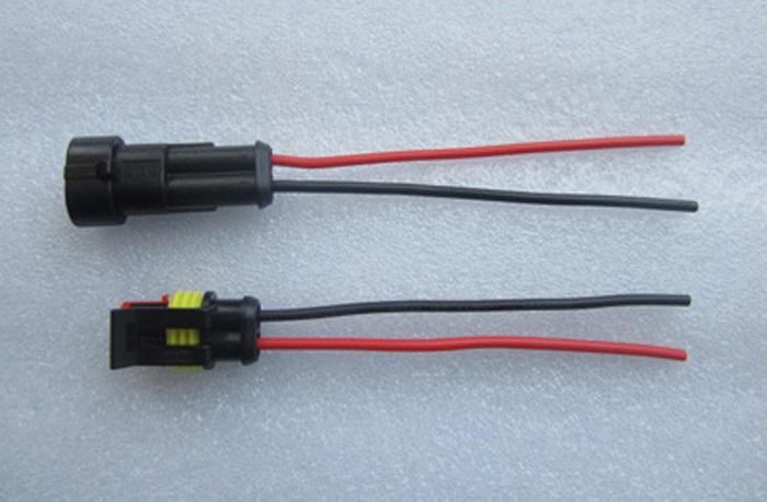 CHIZIYO 5 teile/los 2 Stift Auto Auto Fahrzeug Wasserdichte Elektrische Stecker Adapter W/Draht AWG Schwarz