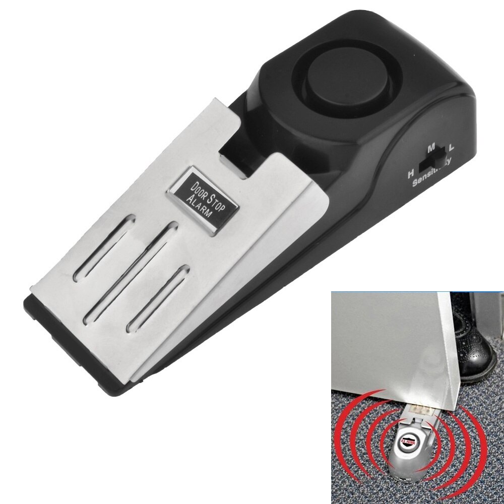 120dB Door Stop Alarm System Home Security Wedge Shapped Stopper Blocking System For Hotel Travelling