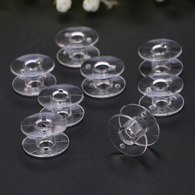 10Pcs Clear Plastic Sewing Bobbins Spool Threads Empty Spools For Sewing Machine Handwork Accessories Tools For Brother Machine
