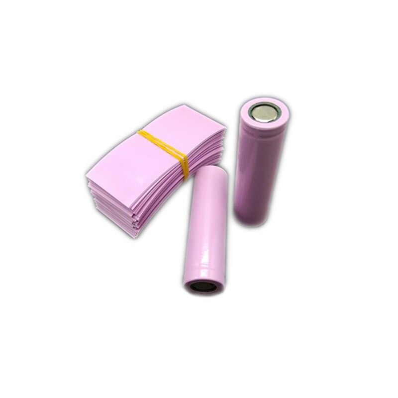 100Pcs 18650 Lithium Battery Heat Shrinkable Sleeve Battery Cover Skin Pvc Heat Shrinkable Film Shrink Tube: PINKx100pcs