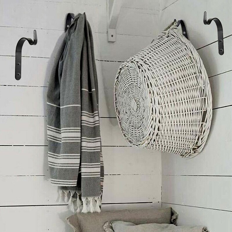 1/4/10pcs Hanging Basket Brackets Metal Strong Outdoor Wall Garden Hook Black AC889