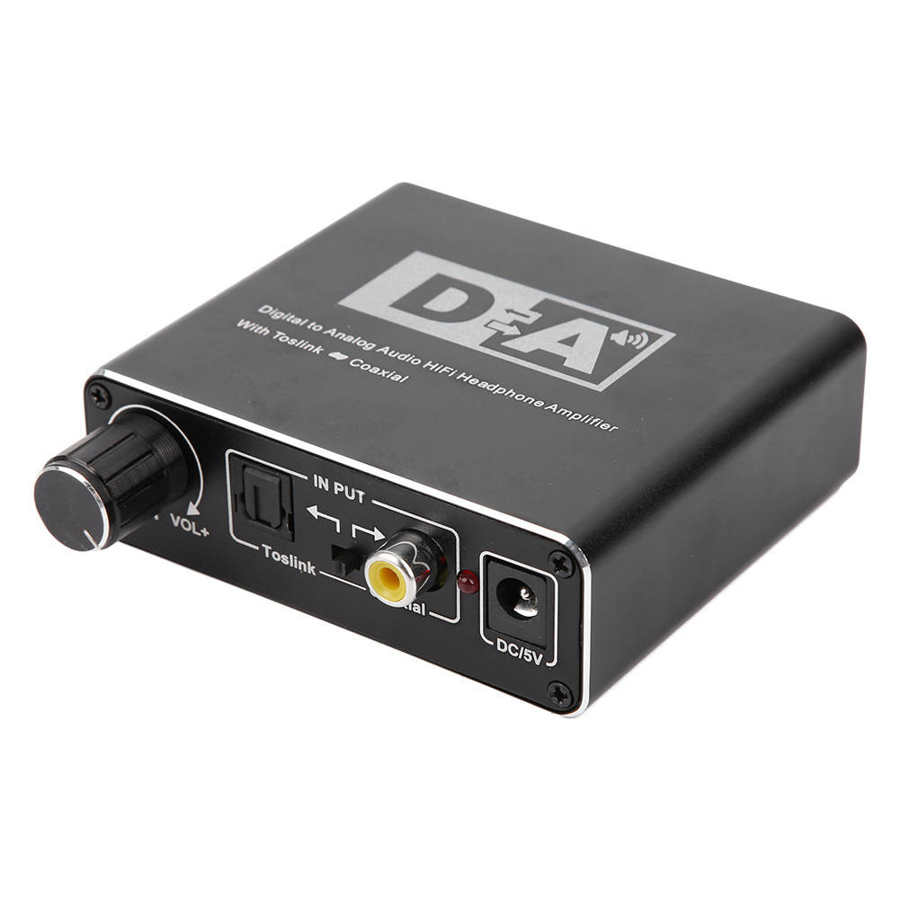 Digital Optical Fiber Coaxial To Analog Audio Converter R/L Adapter 3.5mm SS