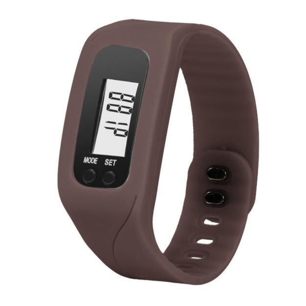 Männer und Frauen Schrittzähler elektronische uhr Sport uhr zähler karte laufende kilometer schritt tragbare Sport Fitness schrittzähler: Kaffee