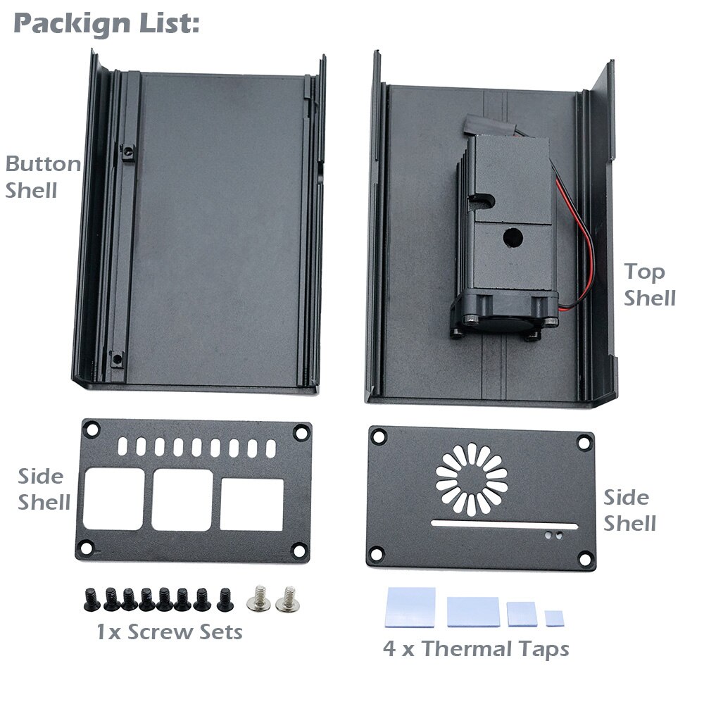 Raspberry Pi 4 ICE Tower Cooling System Aluminum Case Mini with 25mm Quiet Cooling Fan + Heatsink Kit for Raspberry Pi 4 model B: Case with Fan Kit