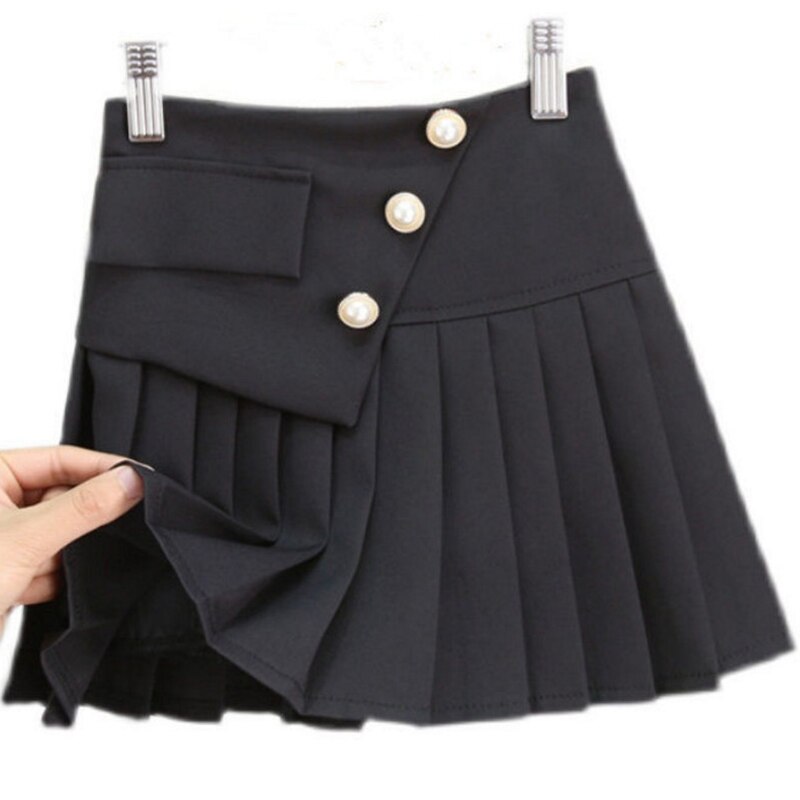 Faldas plisadas para niñas, faldas escolares blancas y negras para adolescentes, ropa de baile para niños de 4 a 13 años,