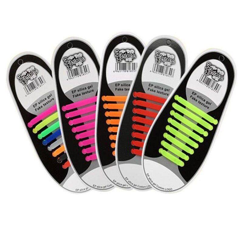 Cordones elásticos de silicona para zapatos, accesorios creativos de goma de encaje Unisex, 16 unids/lote