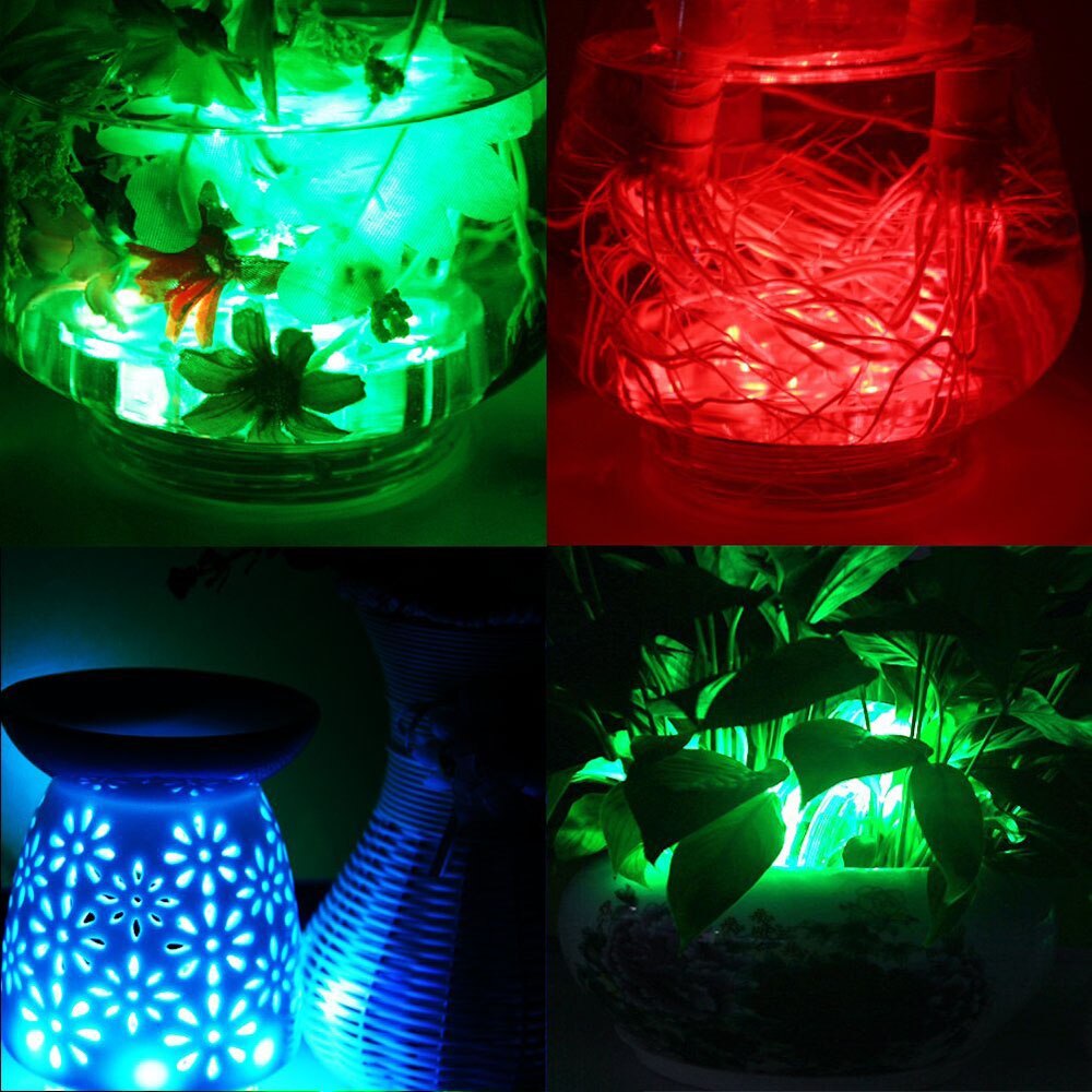 1pc dykkede led undervandslys vandtætte rgb farver fjernbetjening trådløs vase lys fest bryllup pool lys