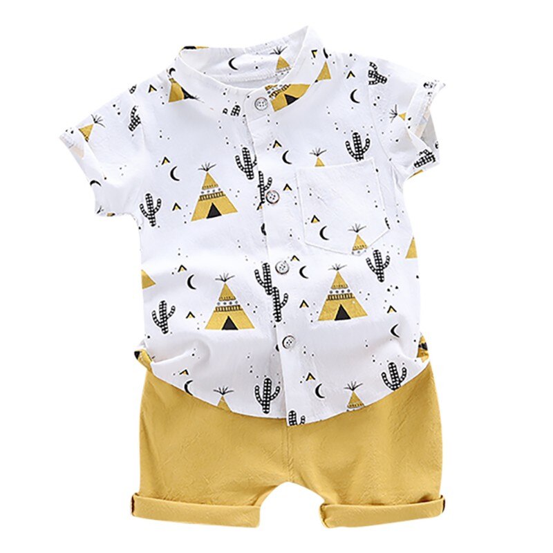 Zomer Baby Jongens kleding Kinderen \'s Leuke Kleding Sets T-shirt en Broek 2 stuk Kleding sets kids outfits: Y / 4T