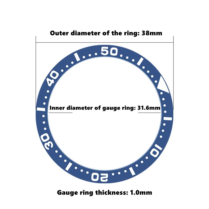 Blauw Horloge Gezicht 38 Mm Diameter Keramische Bezel Insert 40 Mm Voor Submariner Herenhorloge Horloges Vervangen Accessoires: blue2