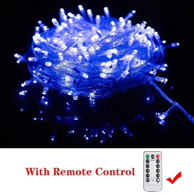 2M-100M Led String Fairy Lights Christmas chain Garland Outdoor Waterproof for Party Ramadan Wedding Decoration: Warm White / X