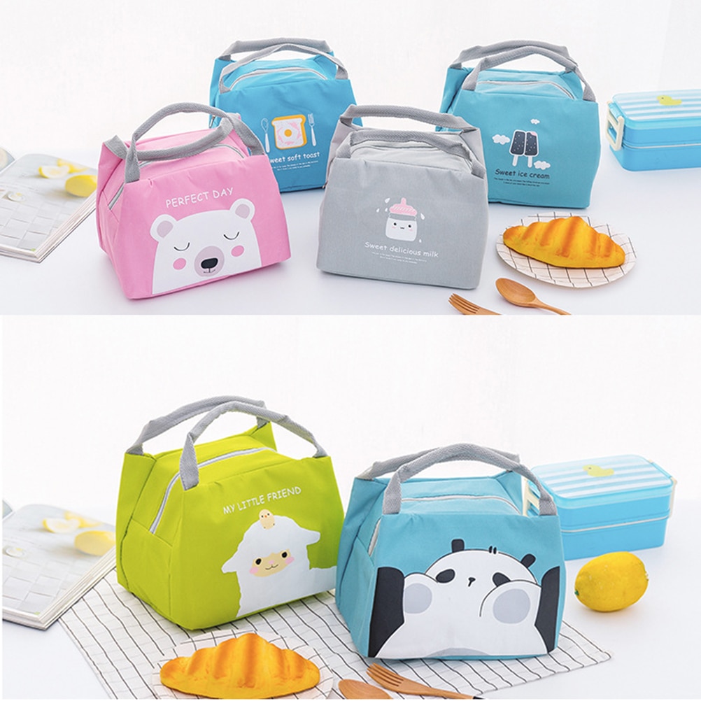 Tragbare Wasserdichte Thermische Kühler Isolierte Mittagessen Tasche Tragen Tote Picknick Lagerung Tasche Mittagessen Taschen Box Tote Gedruckt Isolierte tasche