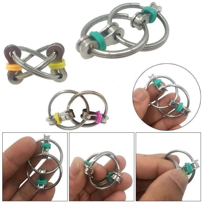 Ansia anello catena mano Figet giocattoli spinner ey Ring giocattoli sensoriali Stress allevia ADHD autismo ridurre lo Stress Anti Stress Fidget Toy