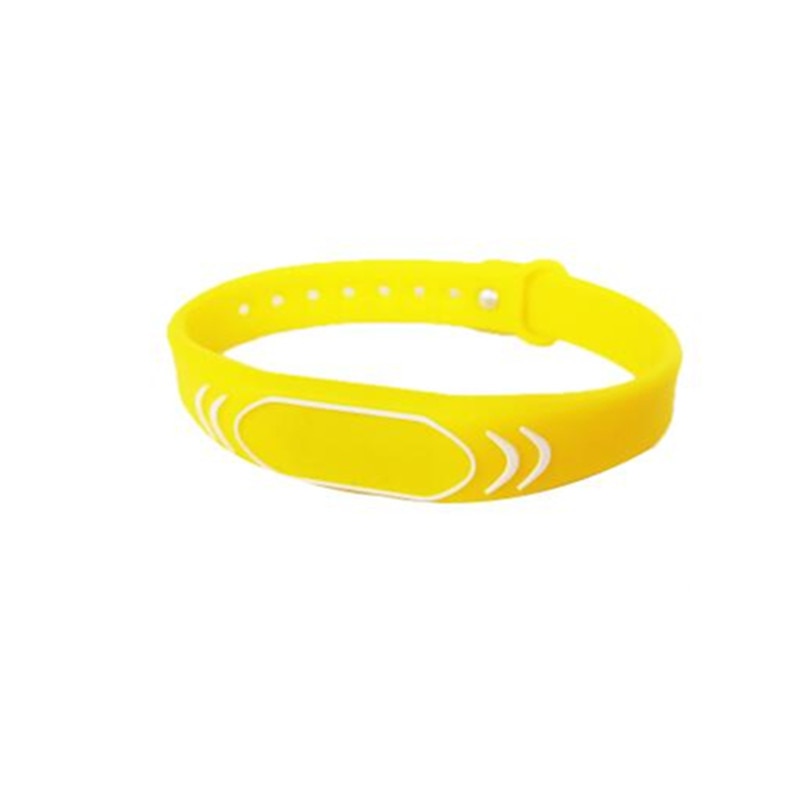 Tarjeta RFID de 125KHz EM4100, negra, lectura única, pulsera, llavero, tarjeta de Control de acceso a prueba de agua, pulsera, etiqueta legible, 1 ud.: 1pcs yellow