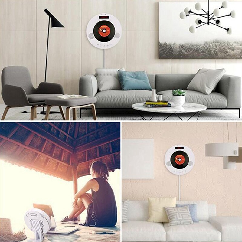 Wall Mounted CD Player Surround Sound DVD MPlayer Hifi FM Radio Bluetooth Portable Music Player Remote Control Support USB TF Ca