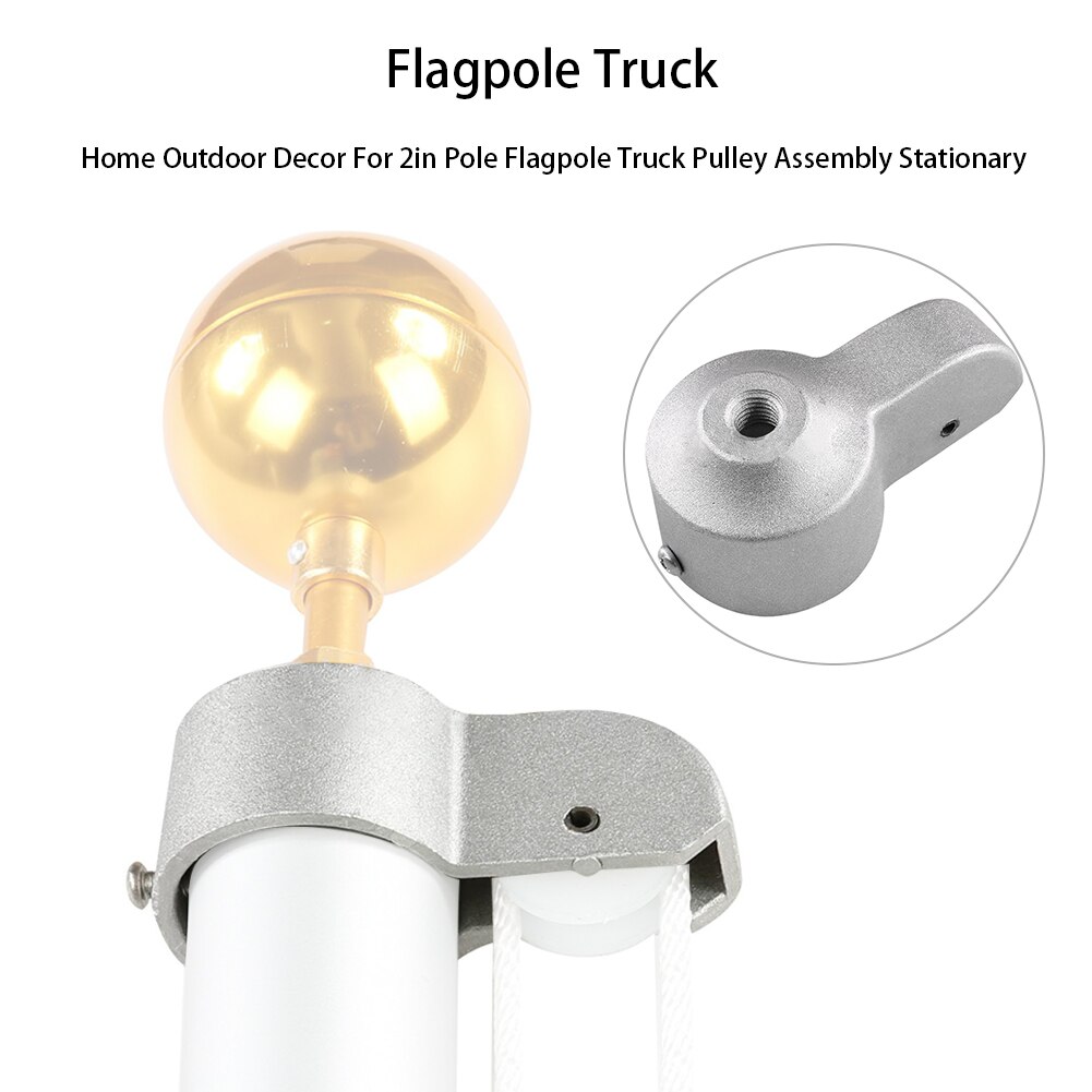 Accesorios, montaje de polea, Hardware estacionario, resistente al óxido, aleación de aluminio, mástil de bandera, decoración para exteriores de camión, para 2 polos, hogar externo