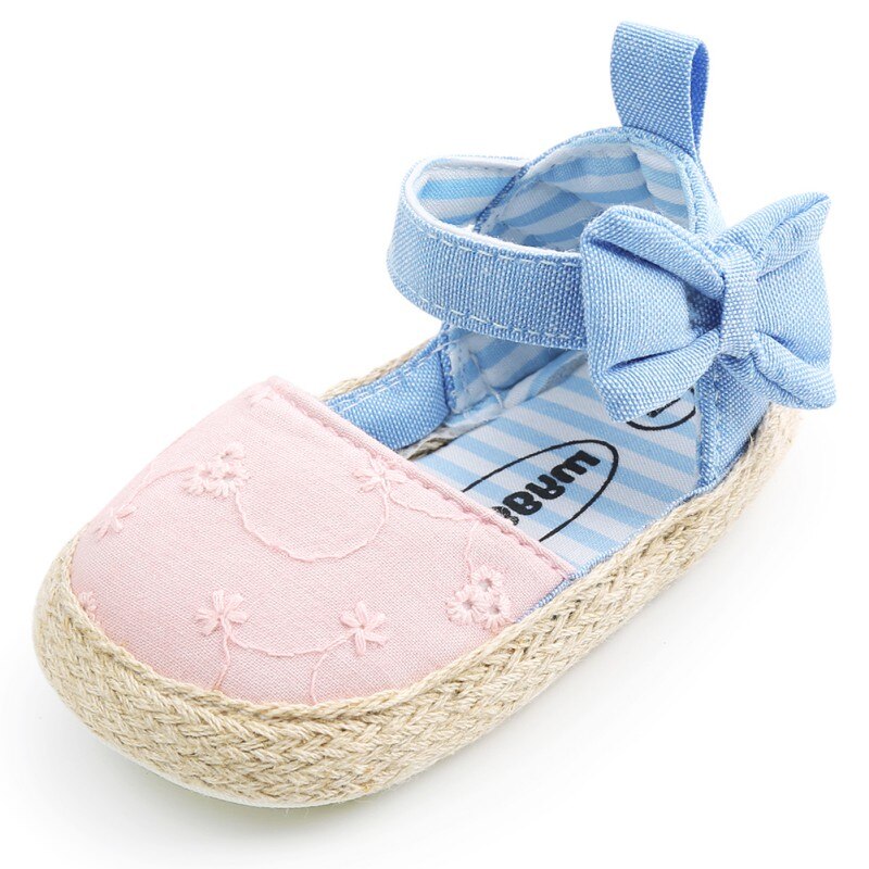 Pasgeboren Baby Boog Sandalen voor Meisjes Zomer Pasgeboren Katoenen Baby Meisje Sandalen Strand Zachte Schoenen Prinses Sandalen