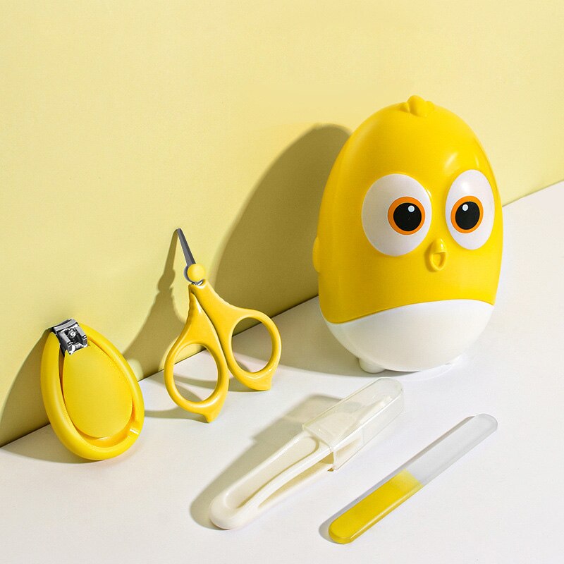 Cortauñas de dibujos animados para bebé recién nacido, recortador, juego de cuidado de uñas, kit de higiene para bebé, tijeras para recién nacidos, cortador de uñas para niños: Yellow chick